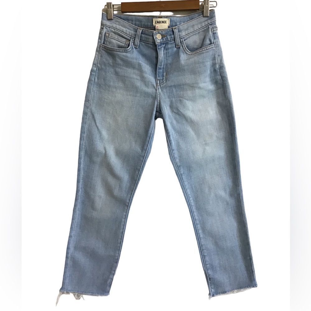 L’AGENCE Blue High Waist Denim Cropped Jeans Size 25